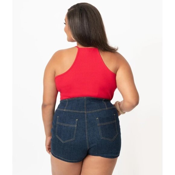 NWT Unique Vintage Red Halter Top Size 3X - Picture 4 of 11